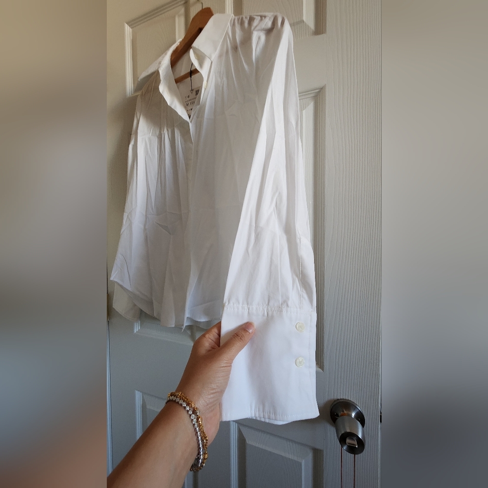 Zara Crisp White Button-Up Shirt - Picture 4 of 5